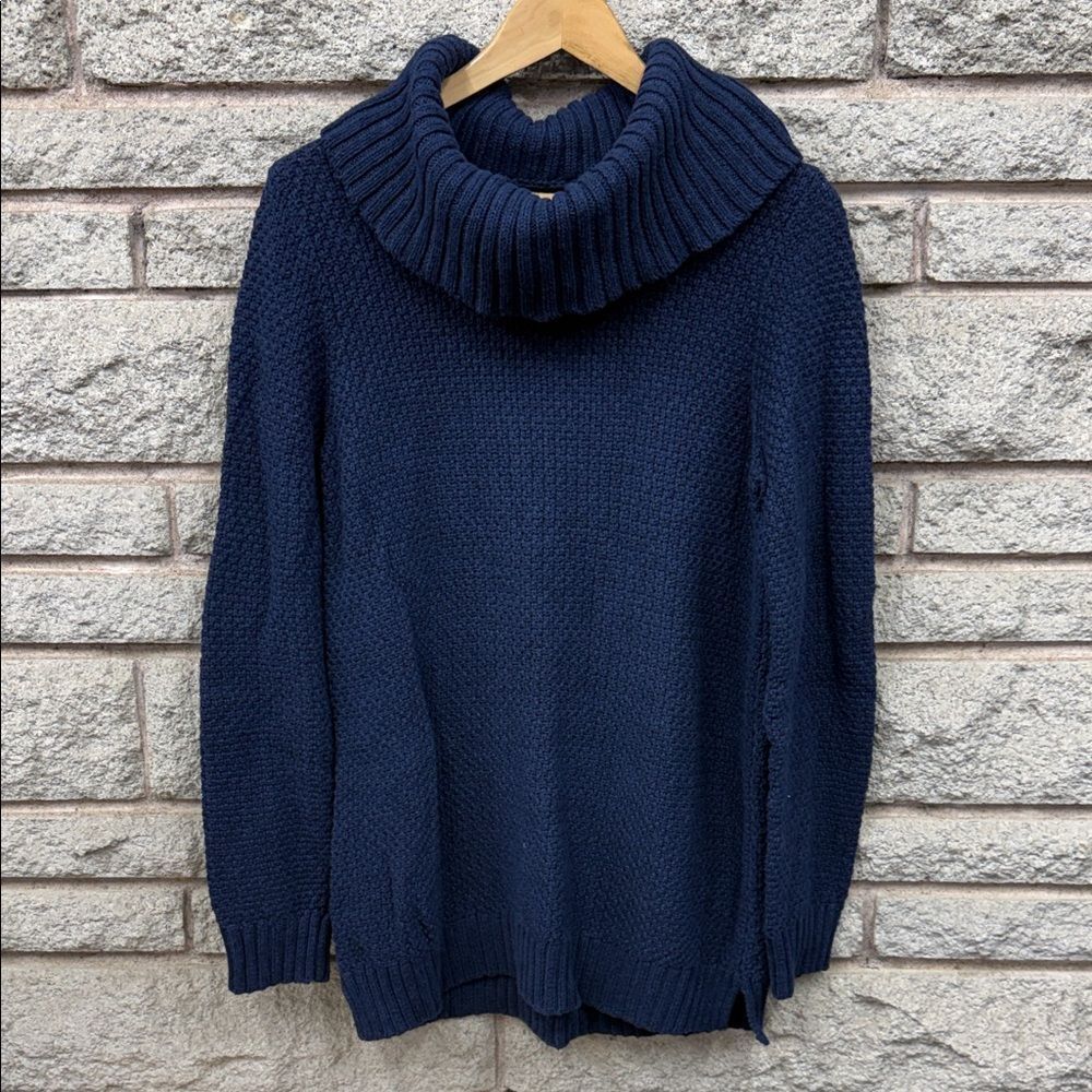 Hilary Radley Deep Blue Cowl Neck Sweater